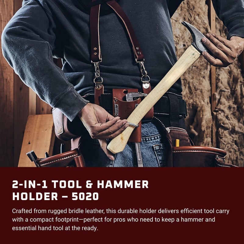 Occidental Leather 2-in-1 Tool & Hammer Holder - 2x the Tool Capacity - Made in USA - Image 2